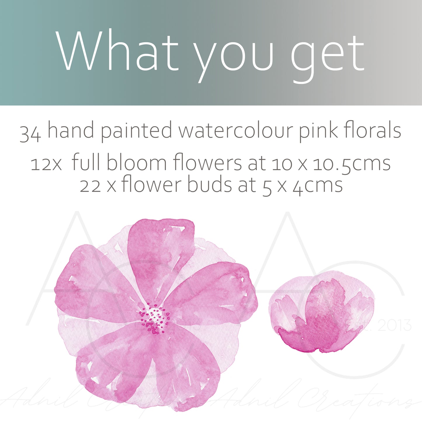 Watercolour pink flowers | Fabric wall stickers