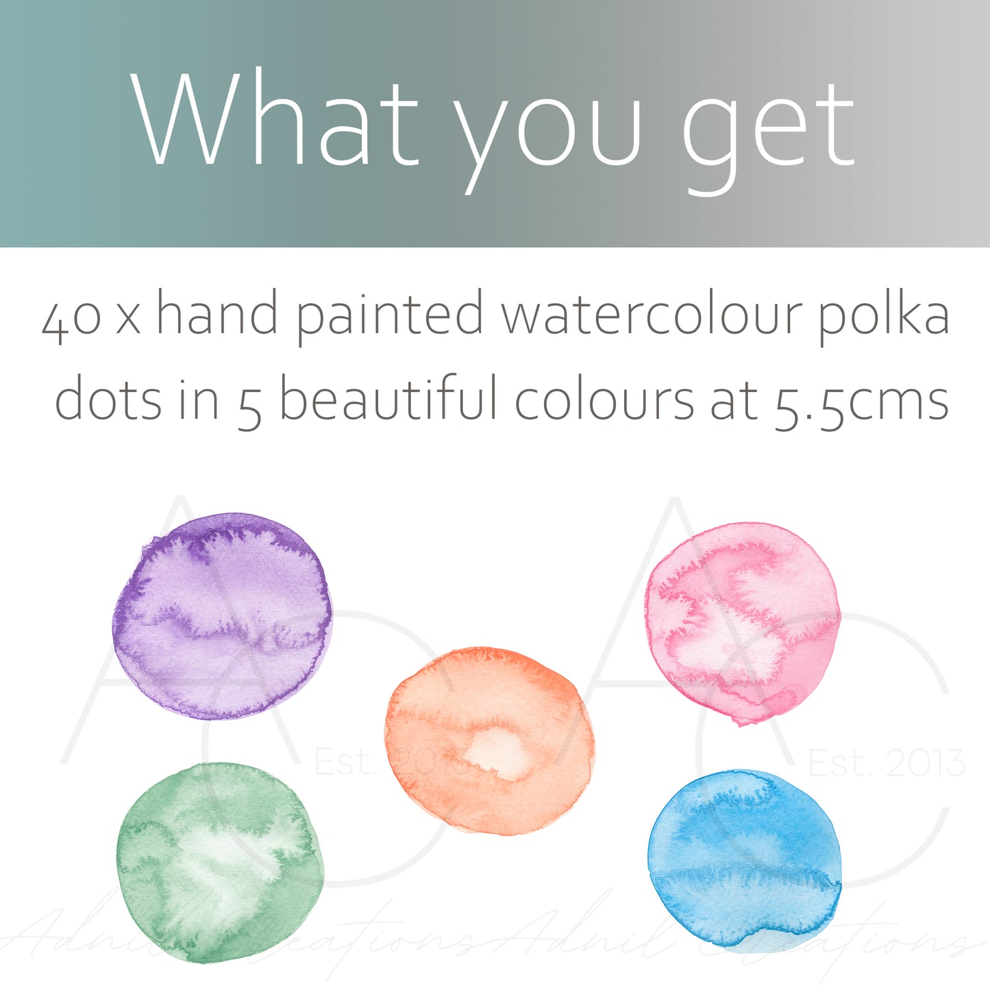 Watercolour polka dots | Fabric wall stickers