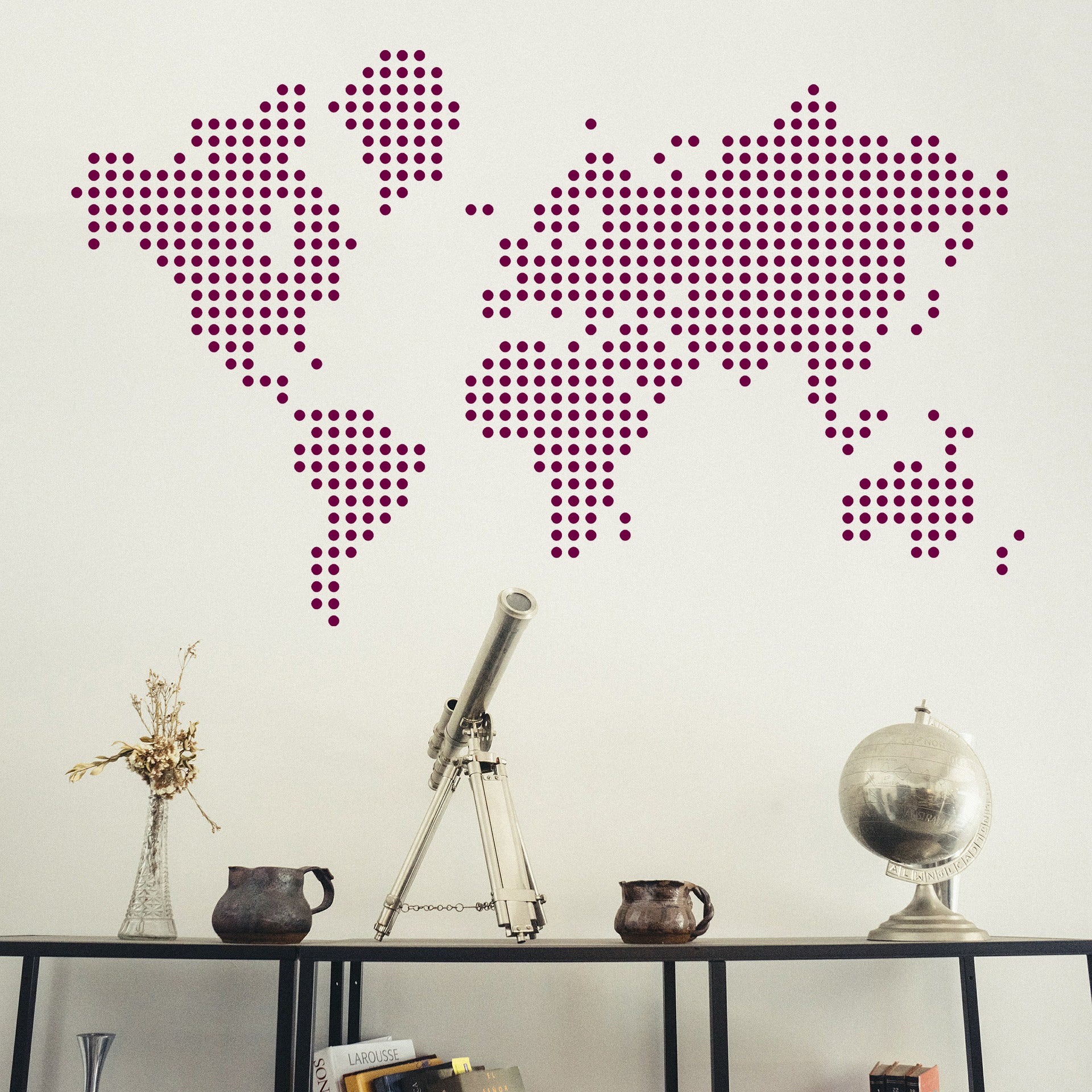 Polka dot world map | Wall decal - Adnil Creations