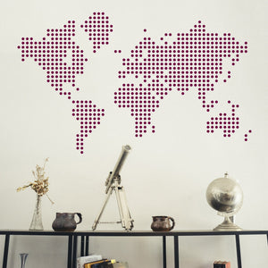 Polka dot world map | Wall decal - Adnil Creations