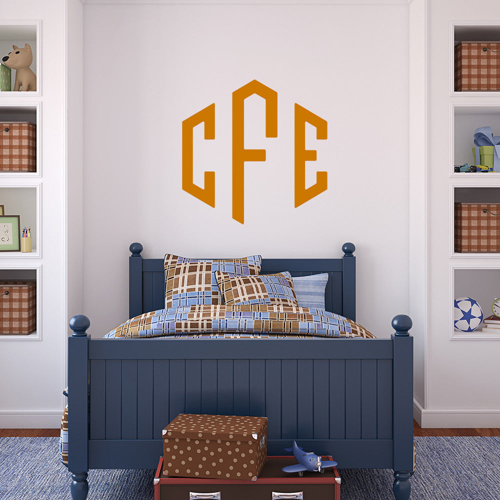Honeycomb with initials | Monogram decal - Adnil Creations