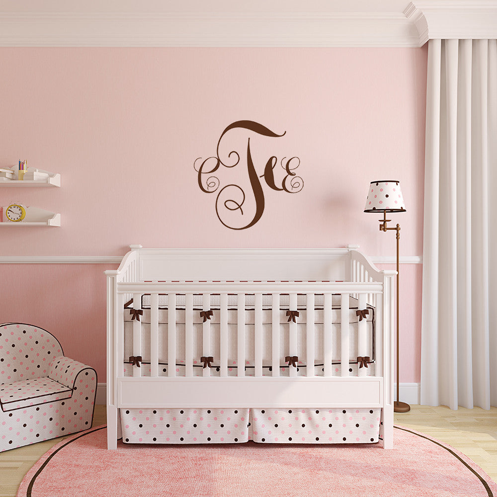 Traditional style monogram | Monogram decal - Adnil Creations