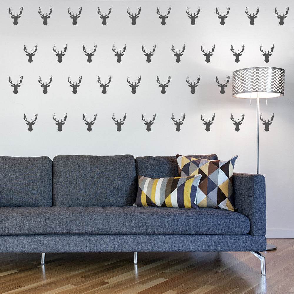 Set of 50 stag heads | Wall pattern - Adnil Creations