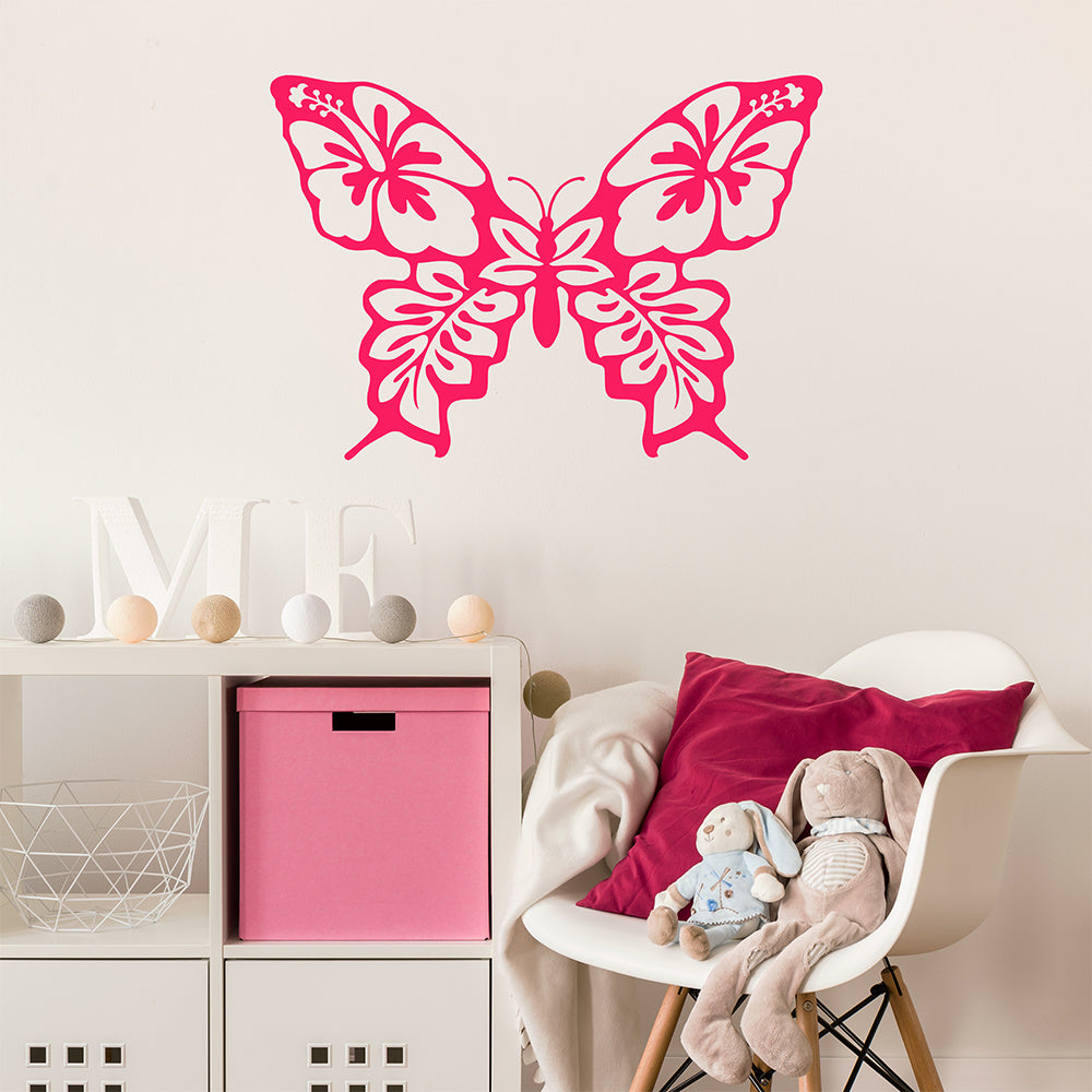 Hibiscus butterfly | Wall decal - Adnil Creations