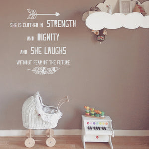 She Is clothed In strength and dignity | Wall quote - Adnil Creations