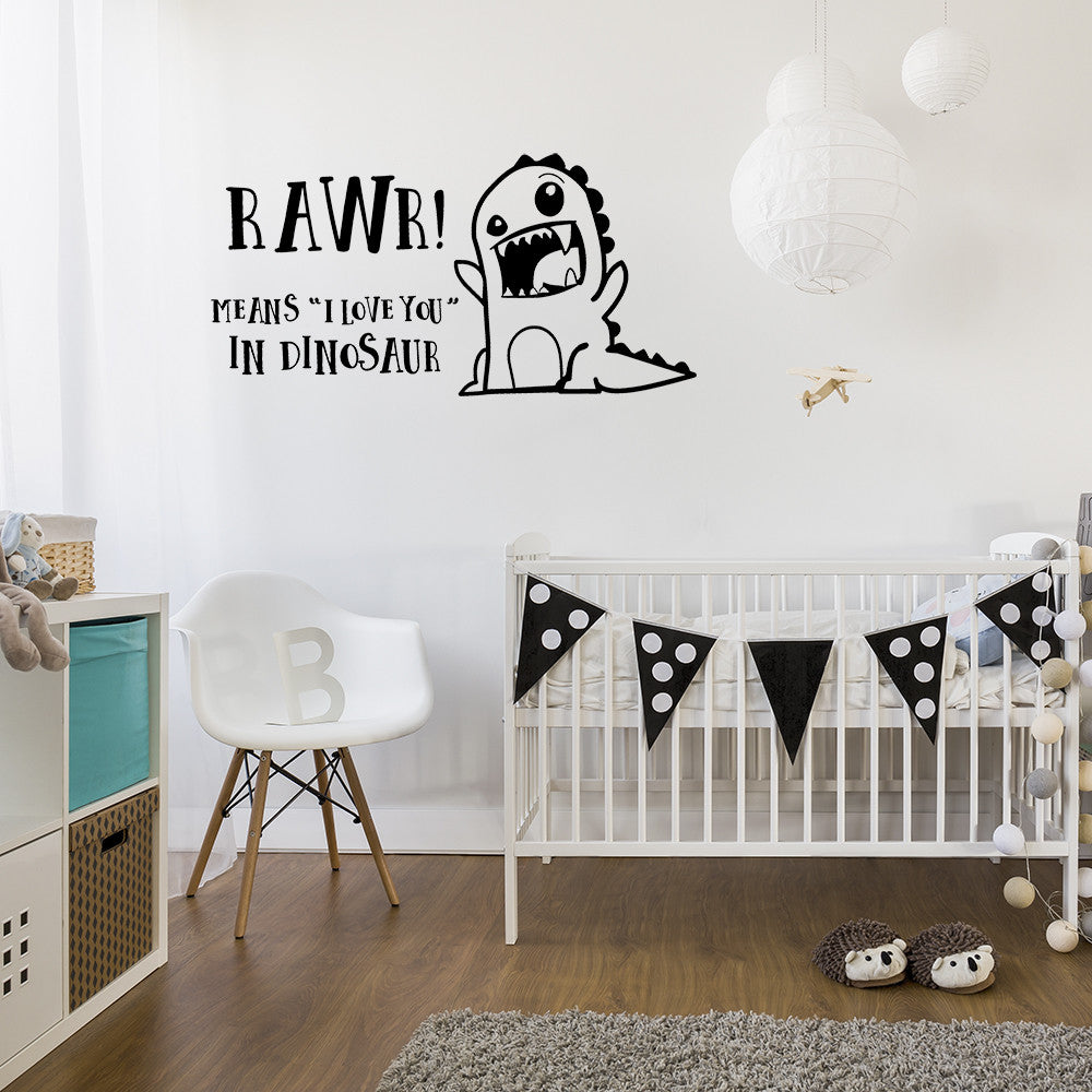 Rawr means "I love you" in dinosaur | Wall quote - Adnil Creations