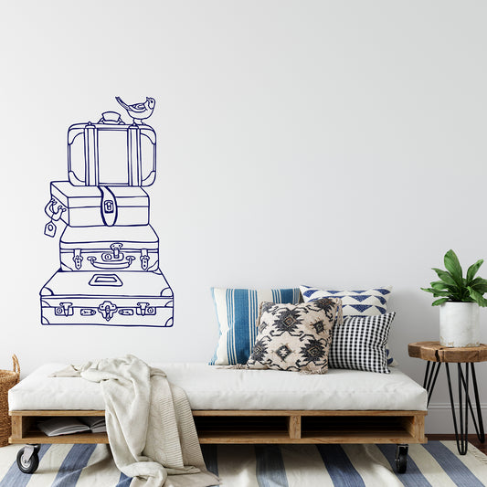 Vintage suitcases | Wall decal-Wall art-Adnil Creations