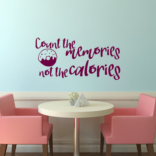 Count the memories not the calories | Wall quote - Adnil Creations