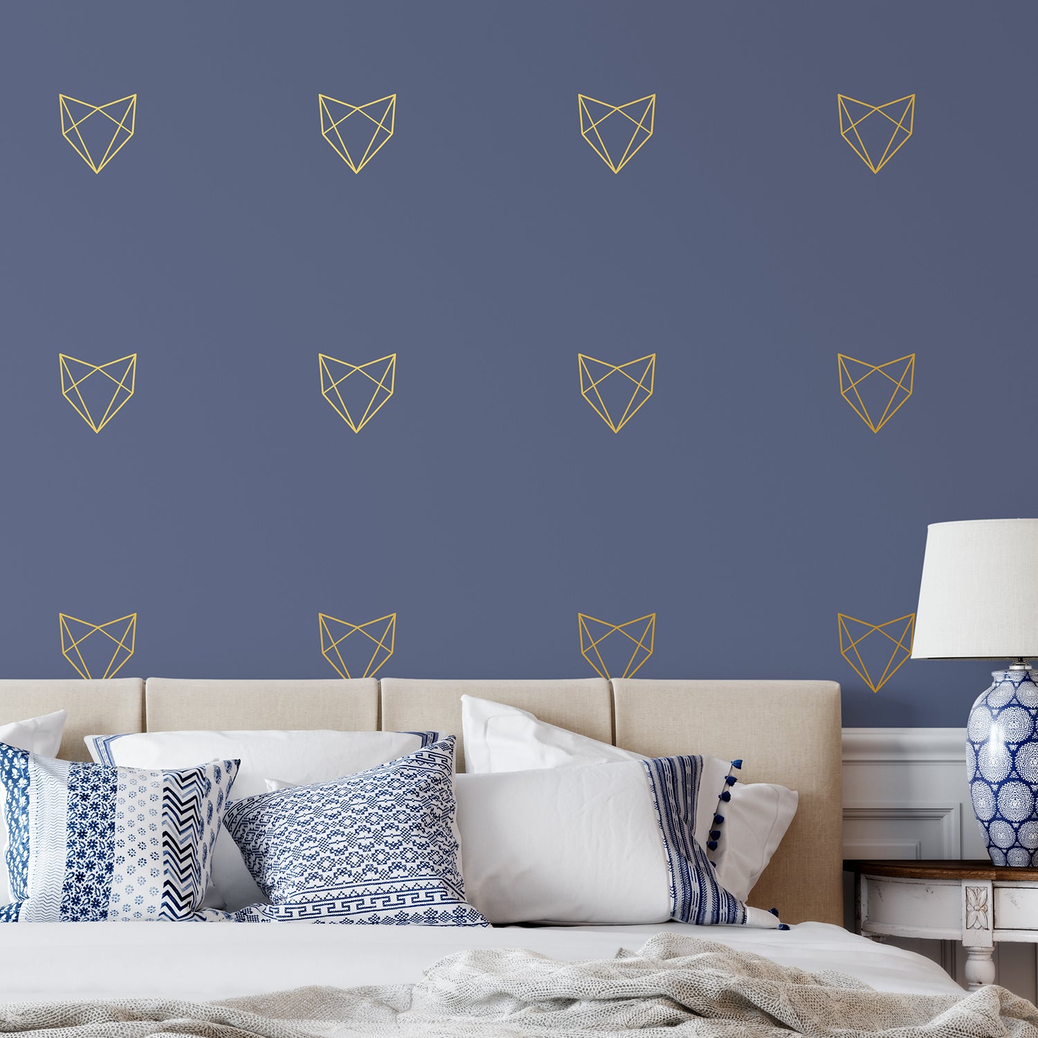 Geometric fox heads | Wall pattern-Repeating pattern-Adnil Creations
