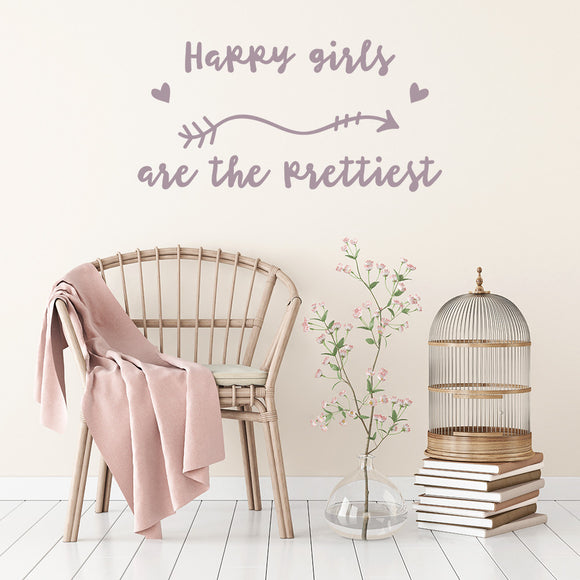 Happy girls are the prettiest | Wall quote - Adnil Creations