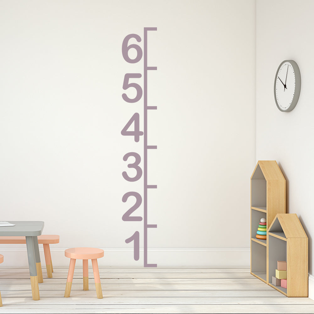 6ft Simple numbers height chart | Wall decal - Adnil Creations