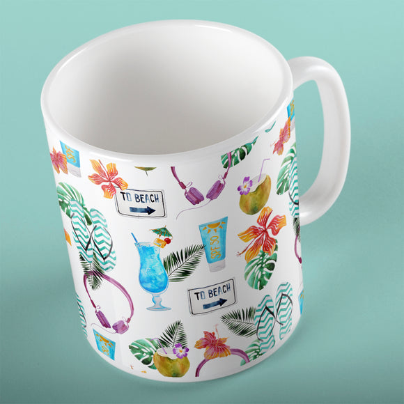 Margaritas and headphones | Ceramic mug - Adnil Creations
