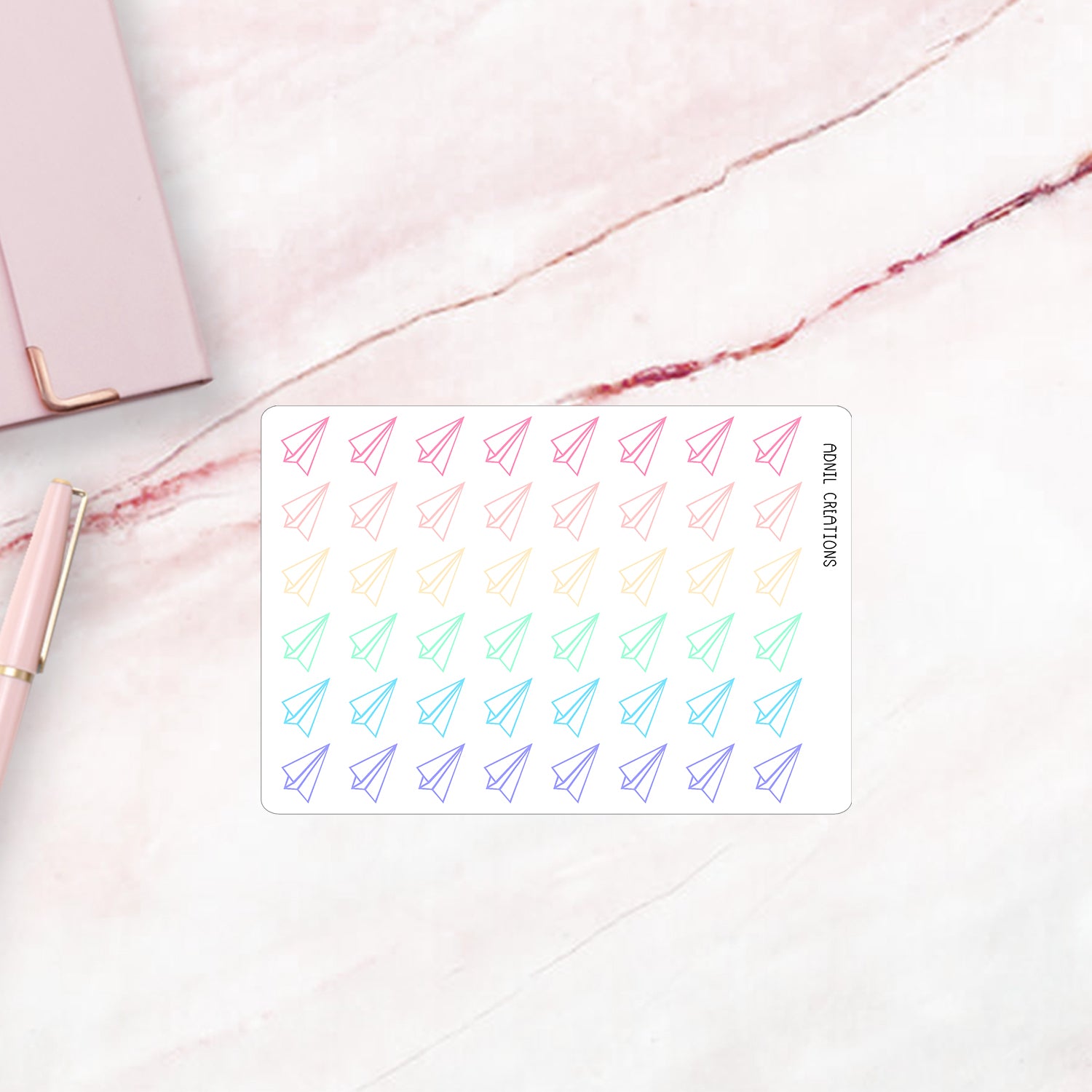 Paper aeroplanes | Planner stickers - Adnil Creations