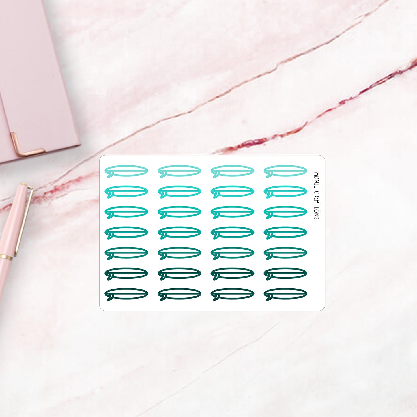 Surfboards | Planner stickers - Adnil Creations