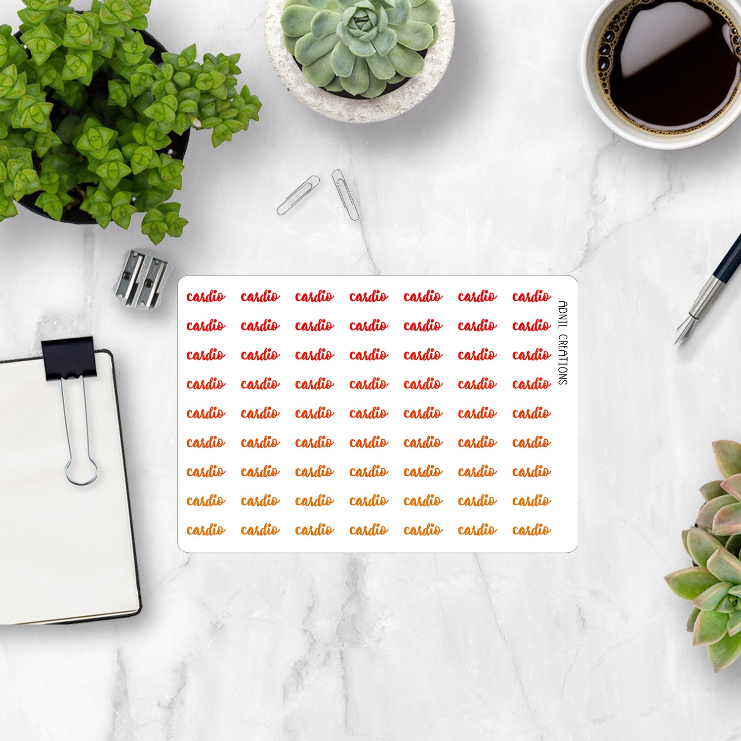 Cardio ombre | Planner stickers - Adnil Creations