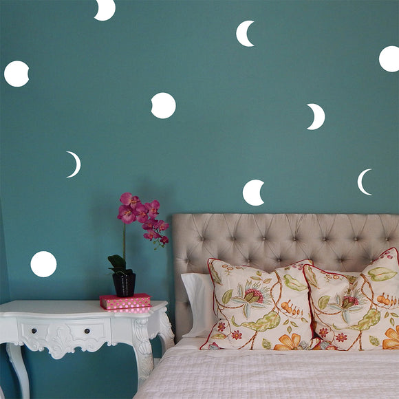 Set of 50 moon phases | Wall pattern