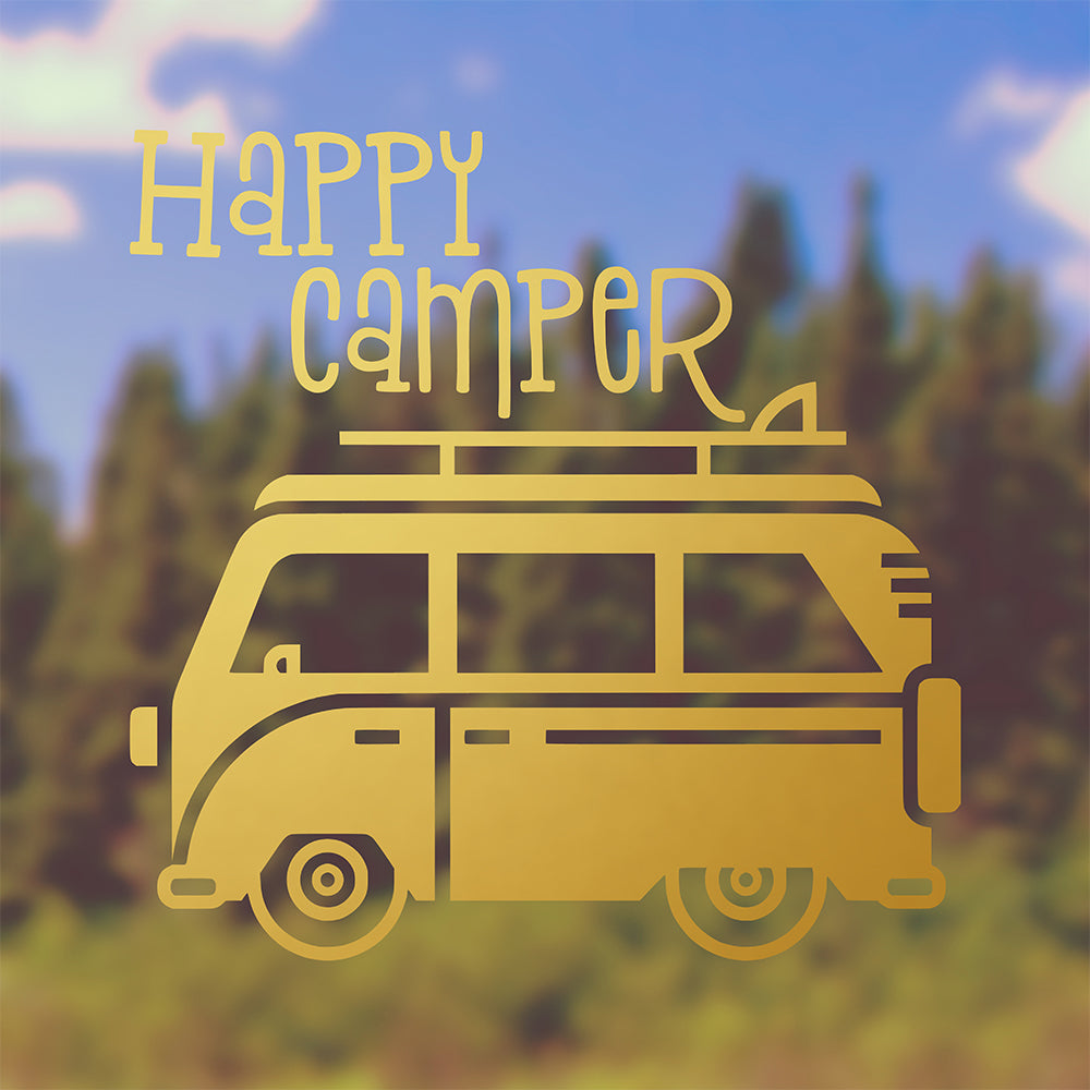 Happy camper | Bumper sticker-Bumper stickers-Adnil Creations