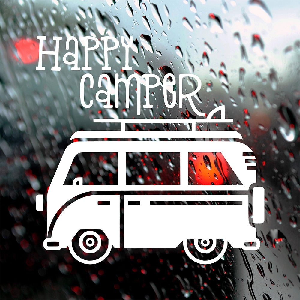 Happy camper | Bumper sticker-Bumper stickers-Adnil Creations