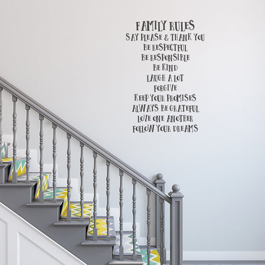Family rules | Wall quote - Adnil Creations