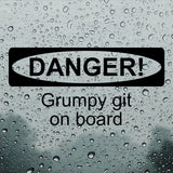 DANGER! Grumpy git on board | Bumper sticker - Adnil Creations