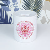 Official Emblem of The Coronation of King Charles III – 6th May 2023 | Ceramic money box | Red