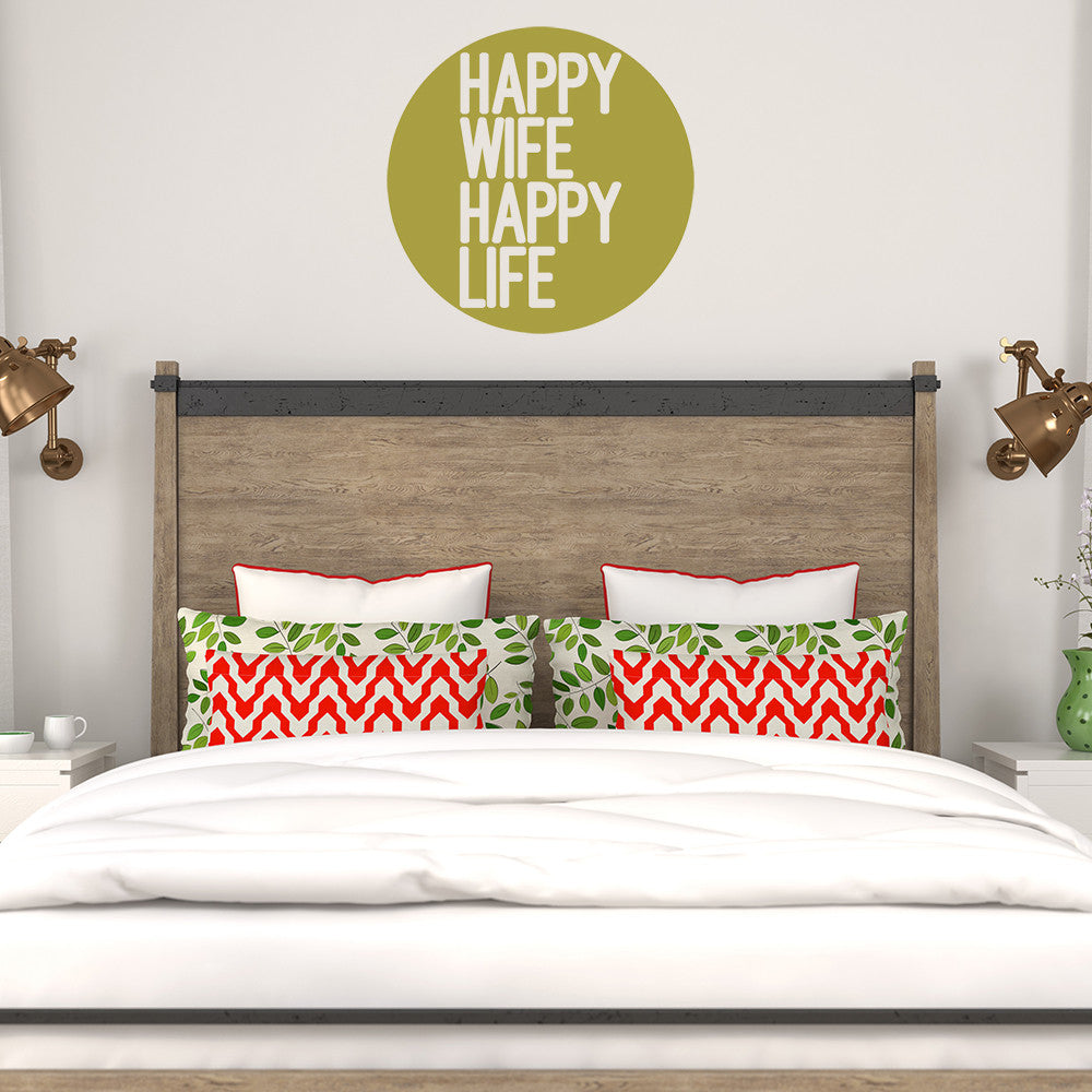 Happy wife happy life | Wall quote - Adnil Creations