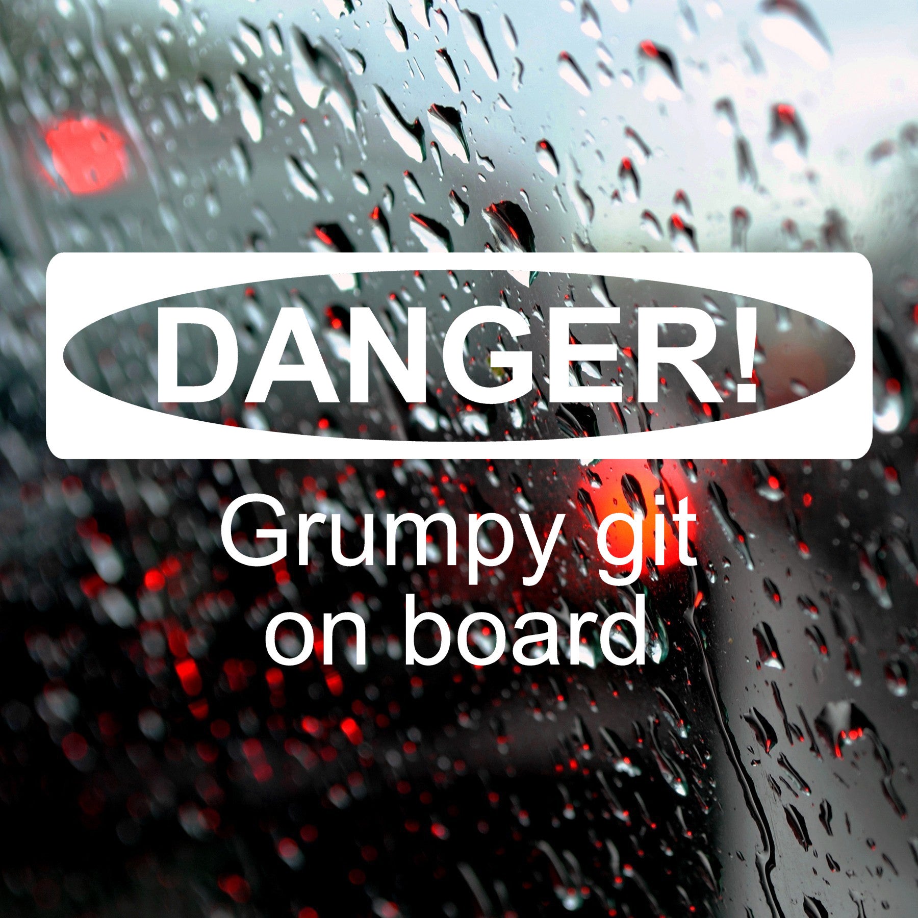 DANGER! Grumpy git on board | Bumper sticker - Adnil Creations