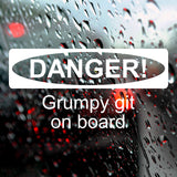 DANGER! Grumpy git on board | Bumper sticker - Adnil Creations