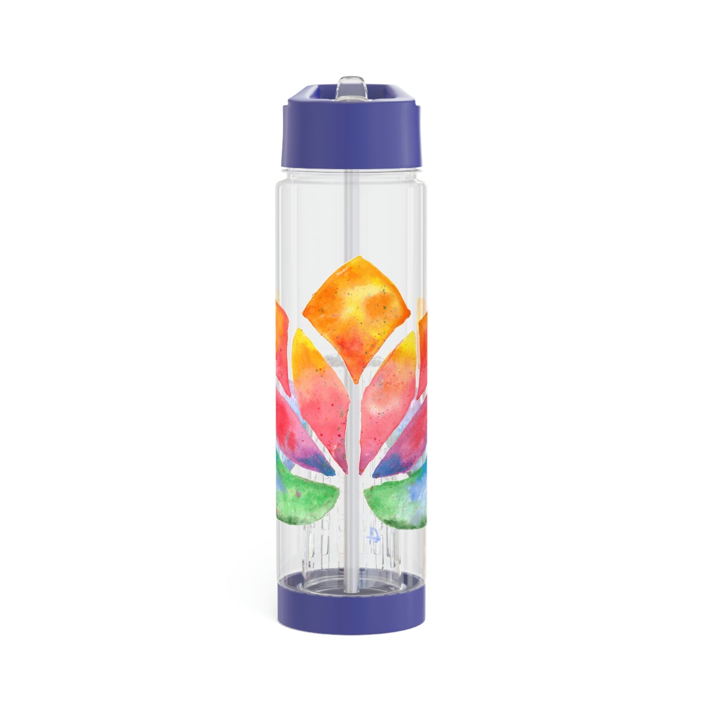Stay Hydrated in Style with our Hand-painted Watercolour Lotus Infuser Water Bottle