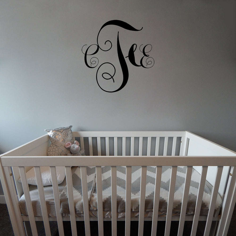 Traditional style monogram | Monogram decal - Adnil Creations