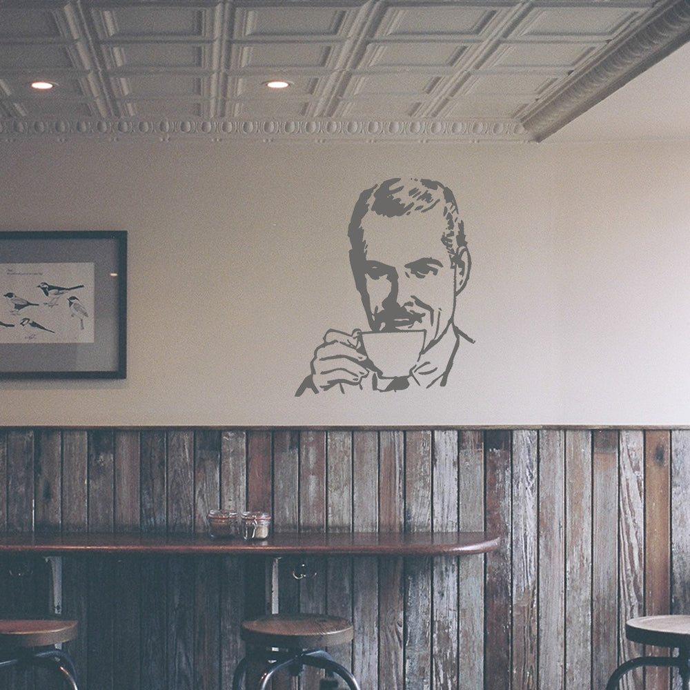 Man drinking tea | Wall decal - Adnil Creations
