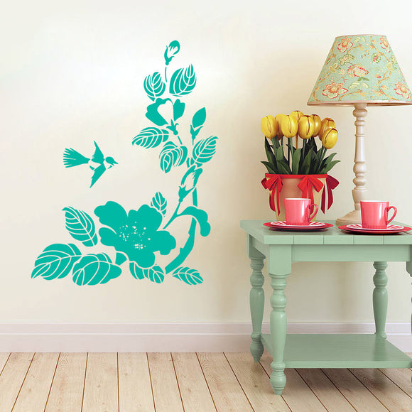 Bird and flowers | Wall decal - Adnil Creations