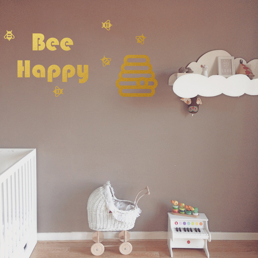 Bee happy | Wall quote - Adnil Creations