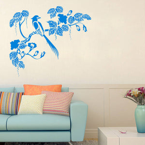 Bird and flowers | Wall decal - Adnil Creations