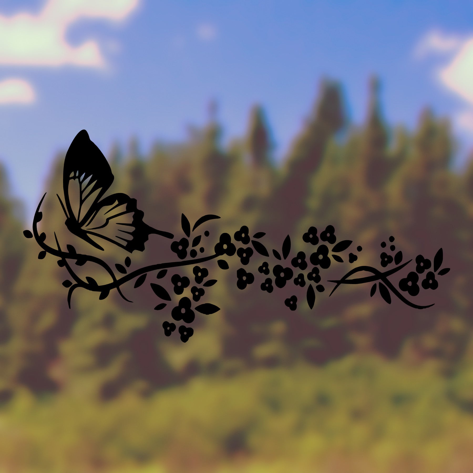 Butterfly on a branch | Bumper sticker - Adnil Creations