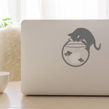 Cat and fish bowl | Laptop decal - Adnil Creations