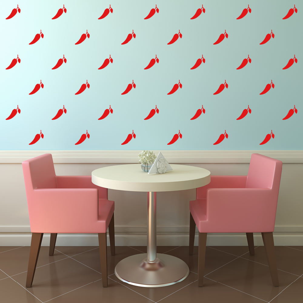 Set of 50 chilli peppers | Wall pattern - Adnil Creations