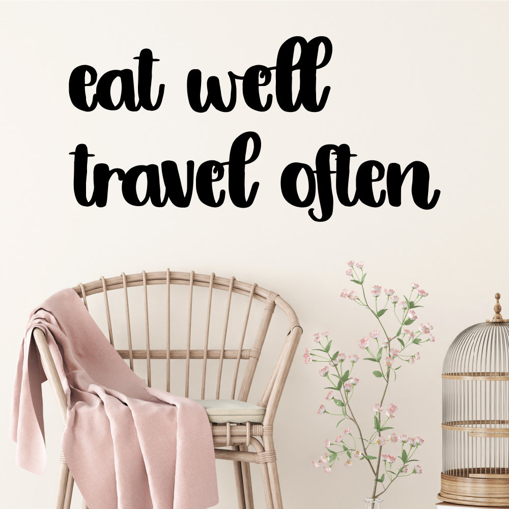Eat well travel often | Wall quote - Adnil Creations
