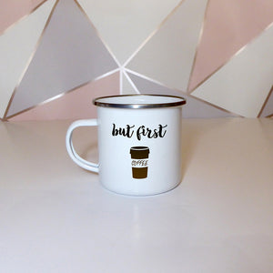 But first coffee | Enamel mug - Adnil Creations