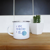 I knit therefore I am | Enamel mug - Adnil Creations