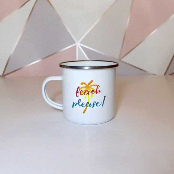 Beach please | Enamel mug - Adnil Creations
