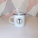 Tribal style personalised initial | Enamel mug - Adnil Creations