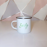 Green ombre personalised name | Enamel mug - Adnil Creations
