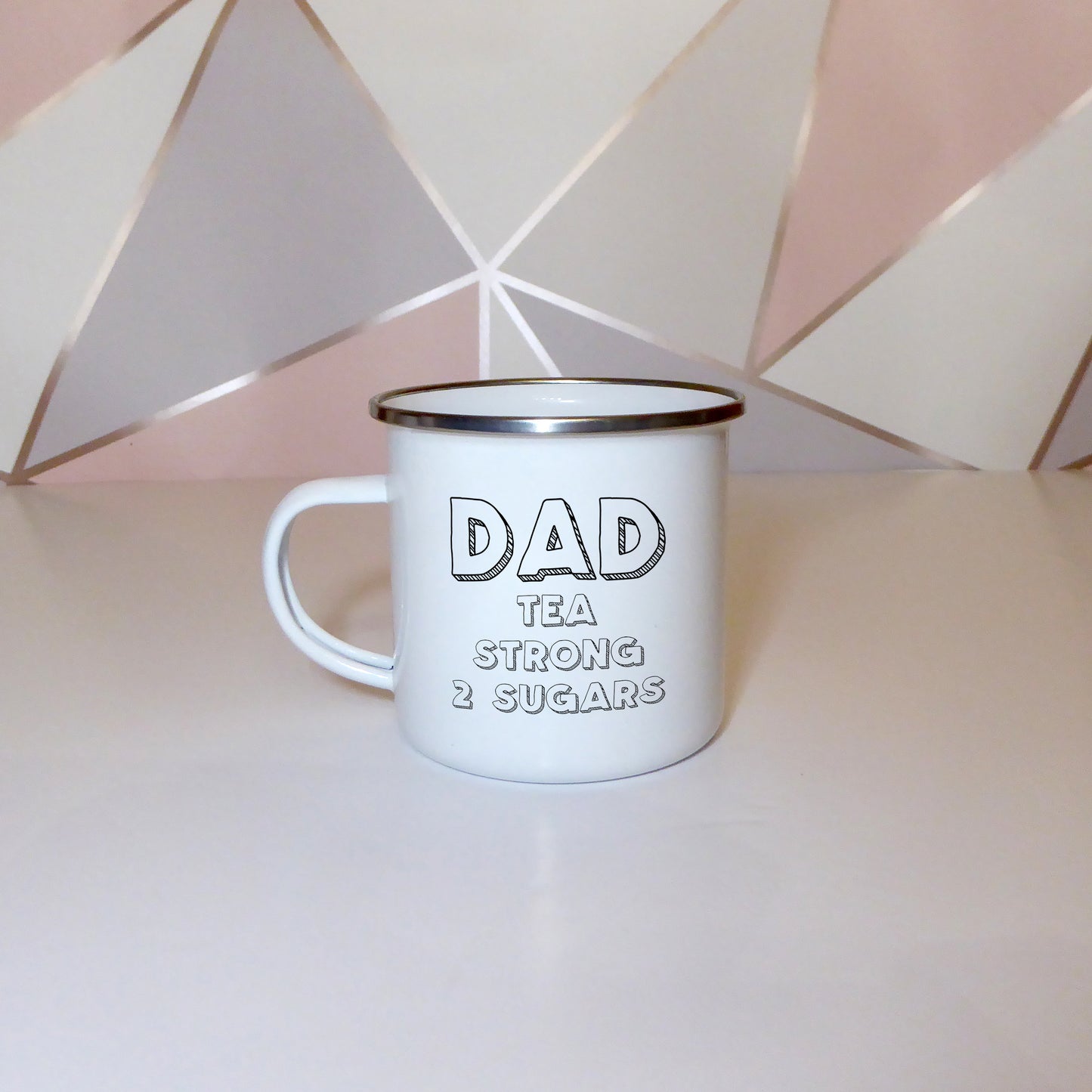 Personalised name and drink instructions | Enamel mug - Adnil Creations