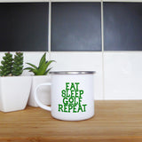 Eat sleep golf repeat | Enamel mug - Adnil Creations