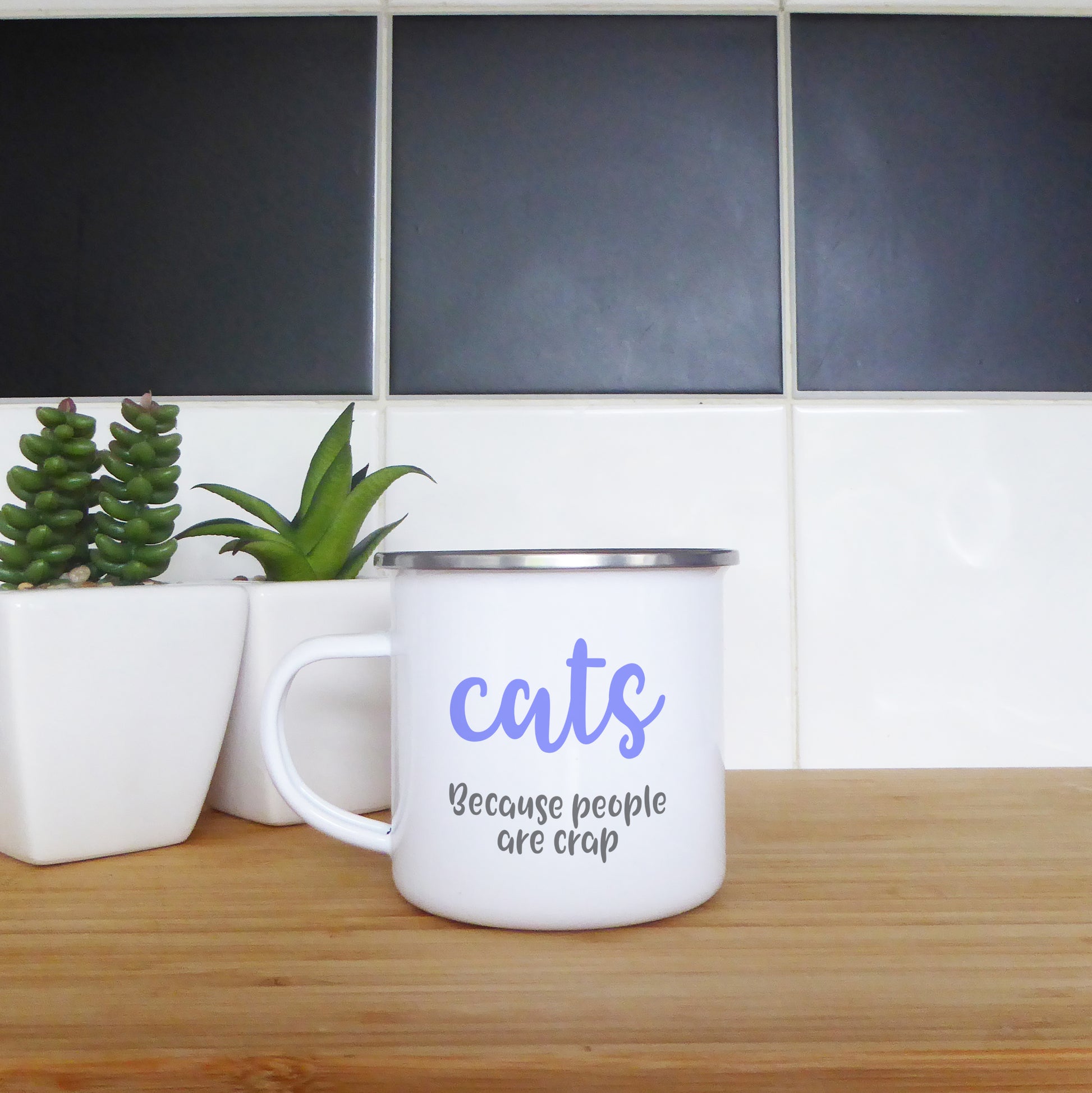 Cats because people are crap | Enamel mug - Adnil Creations