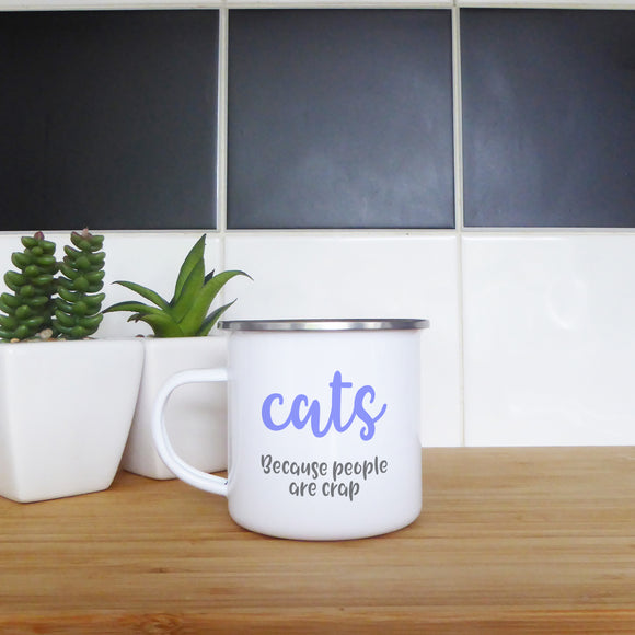 Cats because people are crap | Enamel mug - Adnil Creations