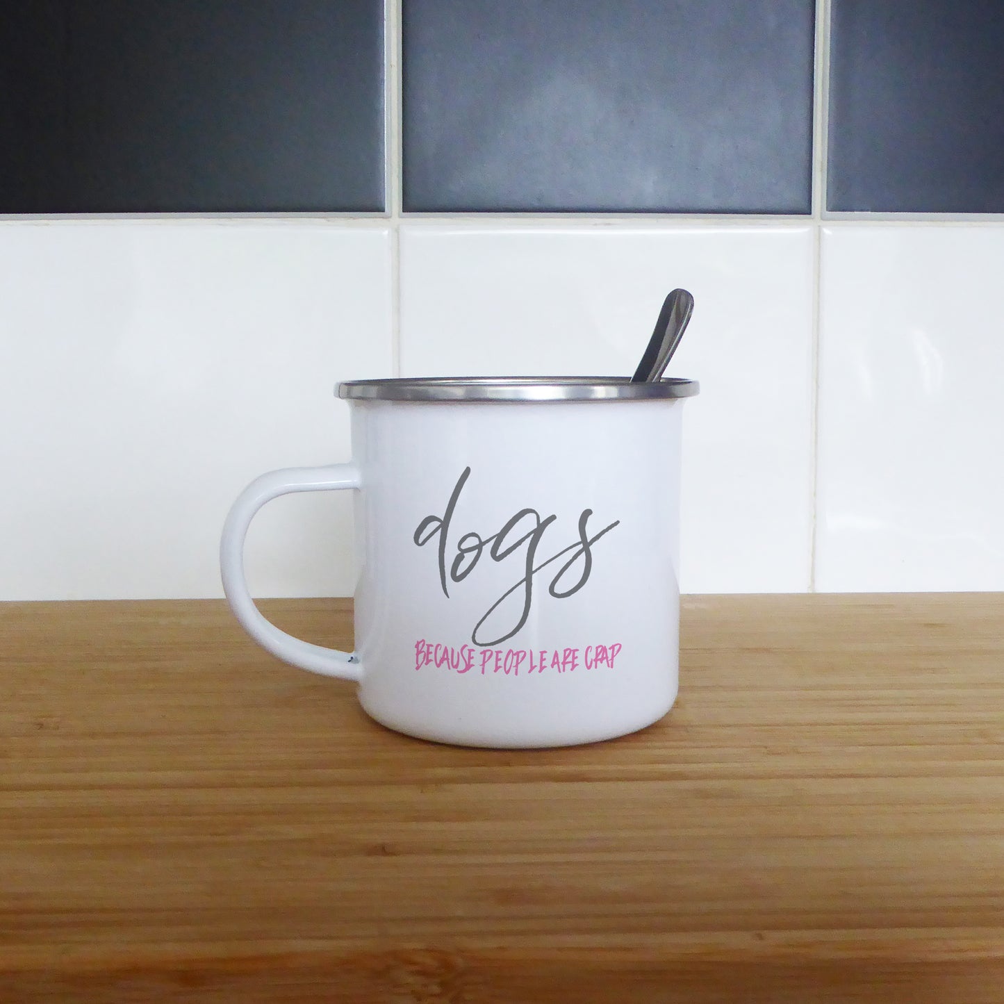 Dogs because people are crap | Enamel mug - Adnil Creations