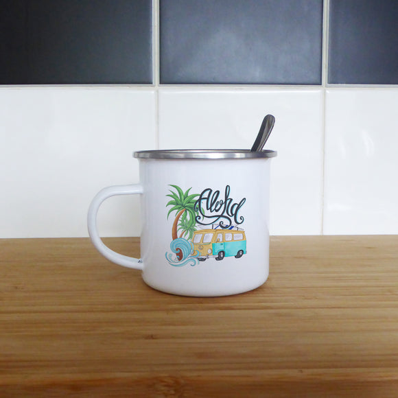 Aloha with camper | Enamel mug - Adnil Creations