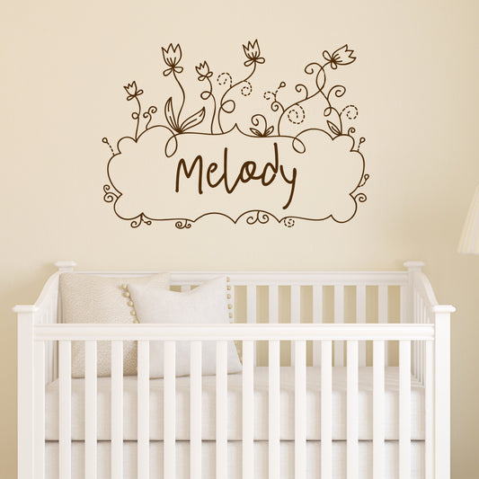 Floral name | Monogram decal - Adnil Creations